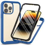 3-in-1 Shockproof Case for iPhone 15 Pro Anti-Scratch TPU+PC iPhone Cover with PET Screen Protector