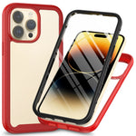 3-in-1 Shockproof Case for iPhone 15 Pro Anti-Scratch TPU+PC iPhone Cover with PET Screen Protector