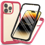 3-in-1 Shockproof Case for iPhone 15 Pro Anti-Scratch TPU+PC iPhone Cover with PET Screen Protector