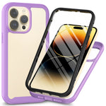 3-in-1 Shockproof Case for iPhone 15 Pro Anti-Scratch TPU+PC iPhone Cover with PET Screen Protector