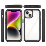 For iPhone 15 Full Protection Phone Case 3-in-1 Anti-Drop TPU+PC Cover with PET Screen Protector