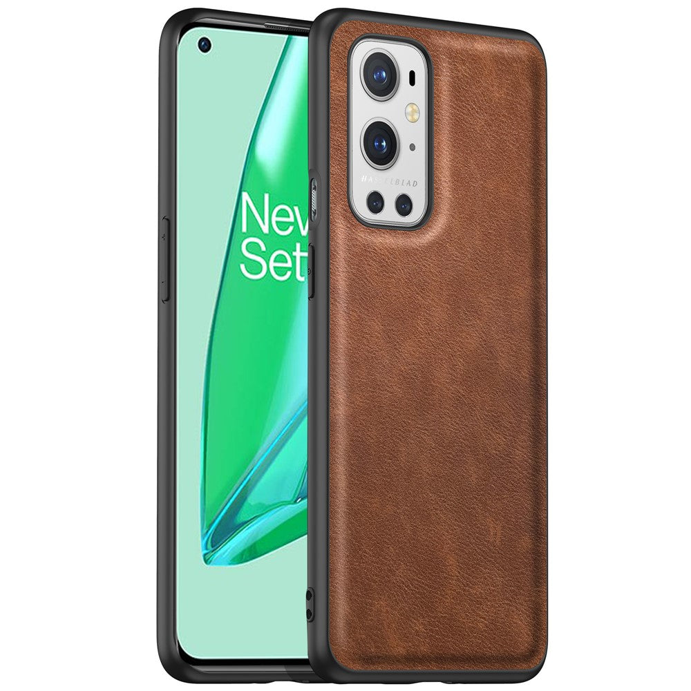 OnePlus 9 Pro 5G mobilskal Retro PU-läderbelagt TPU+PC Fallskyddsskal