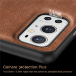 OnePlus 9 Pro 5G mobilskal Retro PU-läderbelagt TPU+PC Fallskyddsskal
