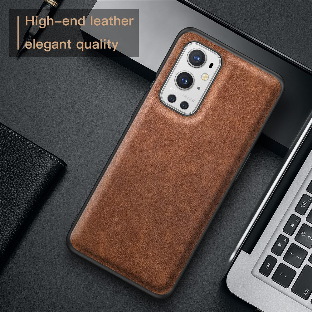 OnePlus 9 Pro 5G mobilskal Retro PU-läderbelagt TPU+PC Fallskyddsskal