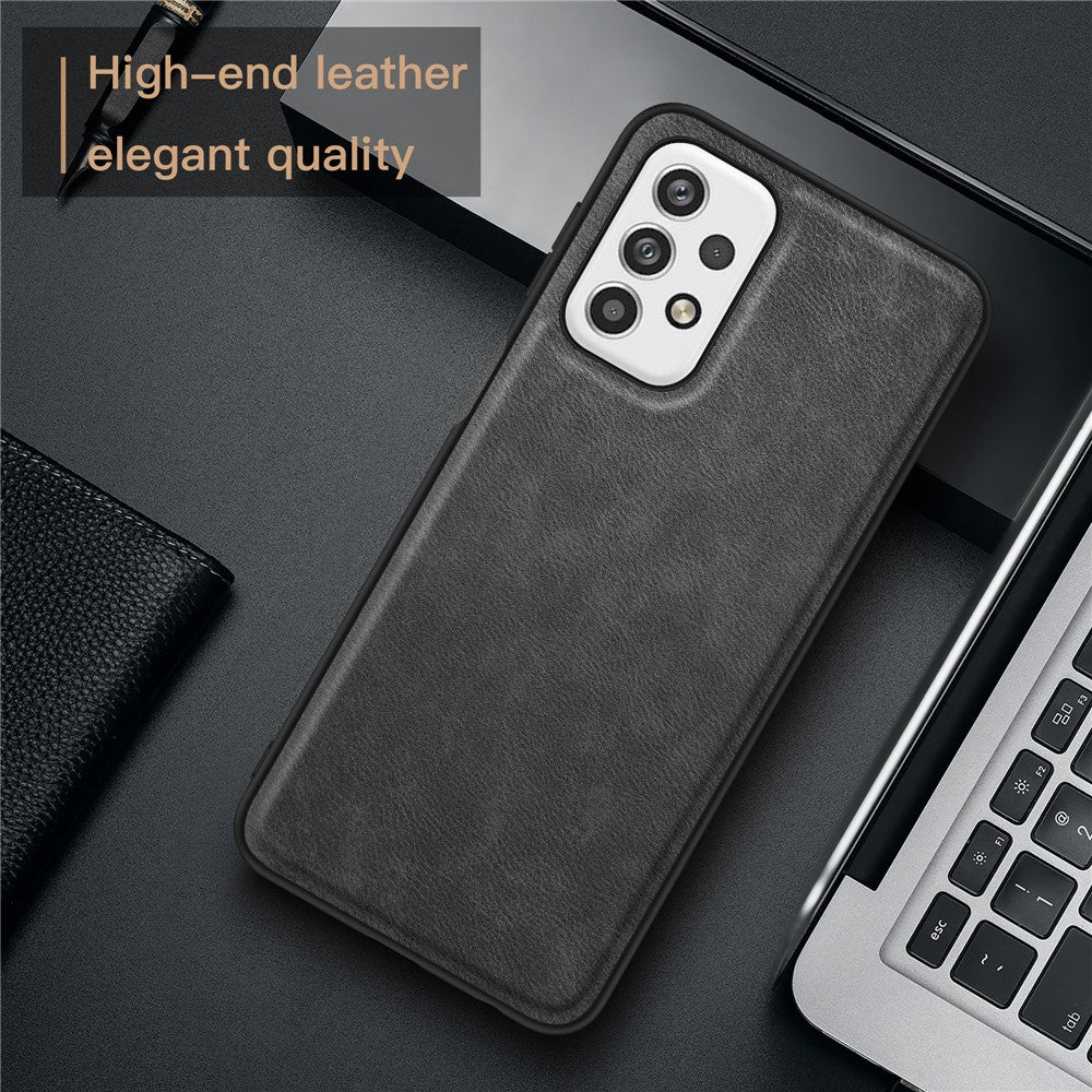 mobilskal för Samsung Galaxy A23 4G / A23 5G (Global version), PU-läderbelagt TPU+PC Vintage-skal