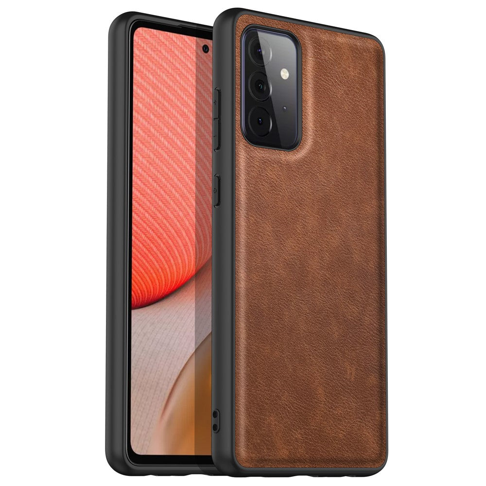 Samsung Galaxy A72 4G / 5G Retro mobilskal PU-läderbelagt TPU+PC Halkfritt Greppskydd