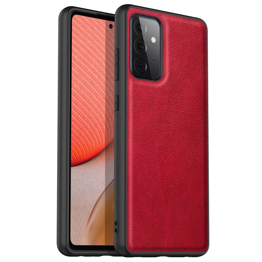Samsung Galaxy A72 4G / 5G Retro mobilskal PU-läderbelagt TPU+PC Halkfritt Greppskydd