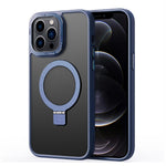 For iPhone 12 / 12 Pro Matte Phone Case Compatible with MagSafe TPU+PC Kickstand Magnetic Cover