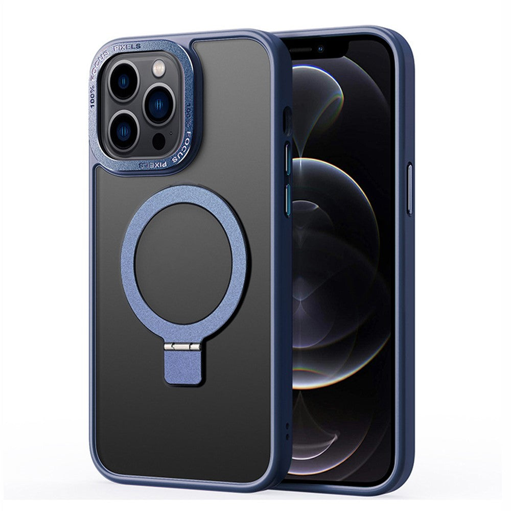 For iPhone 12 / 12 Pro Matte Phone Case Compatible with MagSafe TPU+PC Kickstand Magnetic Cover
