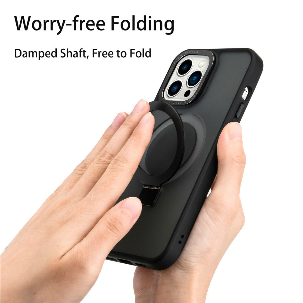 For iPhone 12 / 12 Pro Matte Phone Case Compatible with MagSafe TPU+PC Kickstand Magnetic Cover