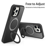 For iPhone 12 / 12 Pro Matte Phone Case Compatible with MagSafe TPU+PC Kickstand Magnetic Cover