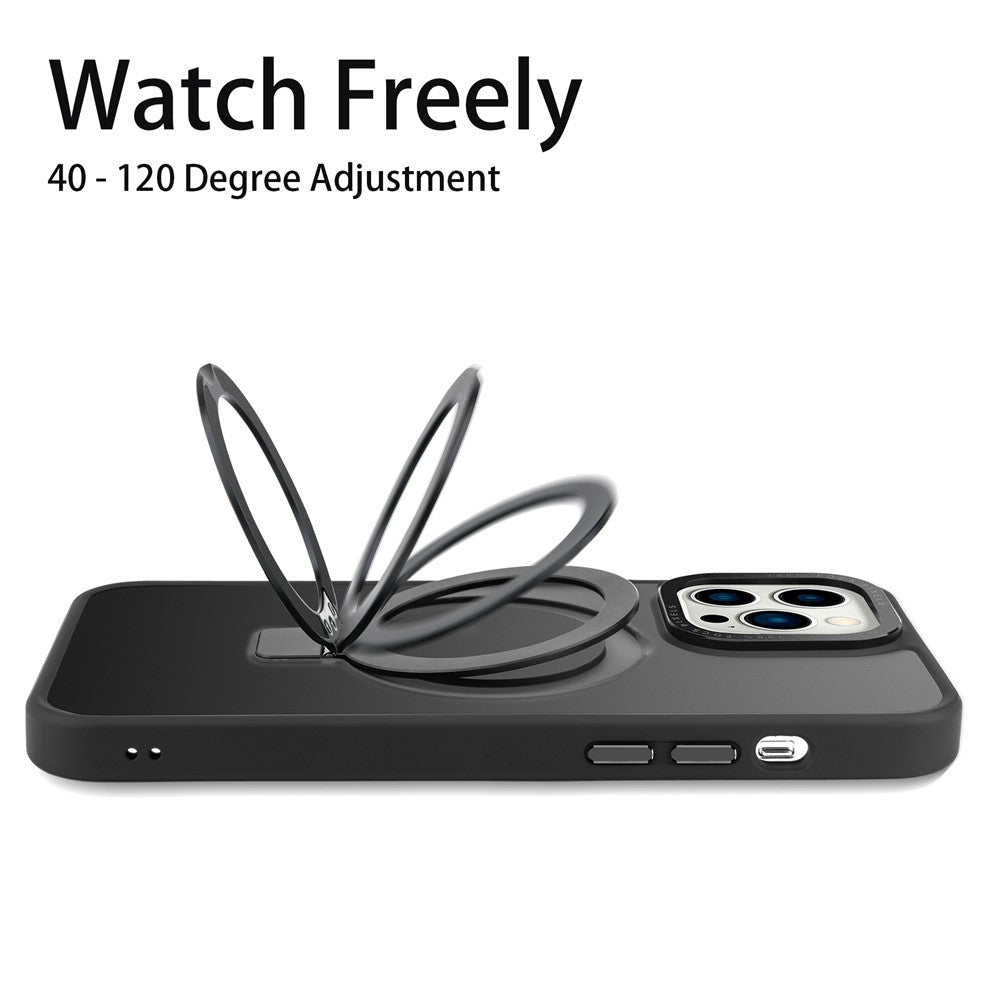 For iPhone 12 / 12 Pro Matte Phone Case Compatible with MagSafe TPU+PC Kickstand Magnetic Cover