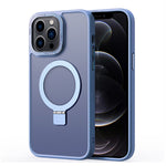 For iPhone 12 / 12 Pro Matte Phone Case Compatible with MagSafe TPU+PC Kickstand Magnetic Cover