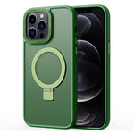 For iPhone 12 / 12 Pro Matte Phone Case Compatible with MagSafe TPU+PC Kickstand Magnetic Cover