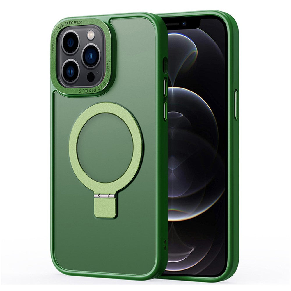 For iPhone 12 / 12 Pro Matte Phone Case Compatible with MagSafe TPU+PC Kickstand Magnetic Cover