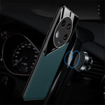 For Xiaomi 13 Ultra Protective Cover PU Leather Coated TPU + PC Phone Case with Car Mount Metal Sheet