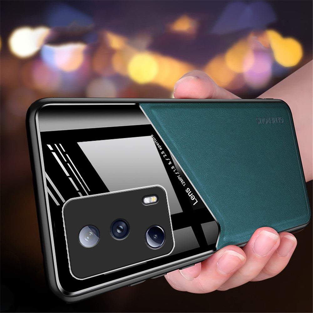For Xiaomi 13 Lite / Civi 2 5G Anti-fall Cover PU Leather Coated TPU+PC Phone Case with Car Mount Metal Sheet