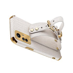 For Xiaomi Redmi Note 12S 4G PU Leather Coated TPU Case Electroplating Phone Cover with Wristband Kickstand