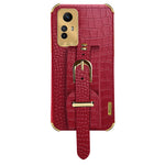 For Xiaomi Redmi Note 12S 4G PU Leather Coated TPU Case Electroplating Phone Cover with Wristband Kickstand