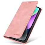 BETOPNICE 003 For iPhone 15 Fully Wrapped PU Leather Cover RFID Blocking Stand Wallet Phone Case