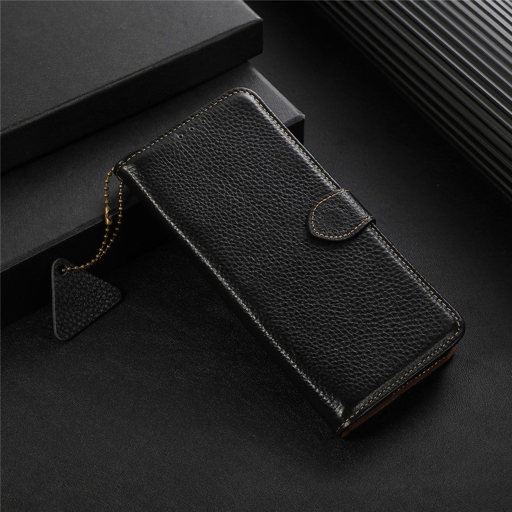 For Asus Zenfone 10 5G / 9 5G Genuine Cow Leather Cover RFID Blocking Wallet Stand Phone Case