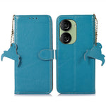 For Asus Zenfone 10 5G / 9 5G Genuine Cow Leather Cover RFID Blocking Wallet Stand Phone Case