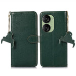 For Asus Zenfone 10 5G / 9 5G Genuine Cow Leather Cover RFID Blocking Wallet Stand Phone Case