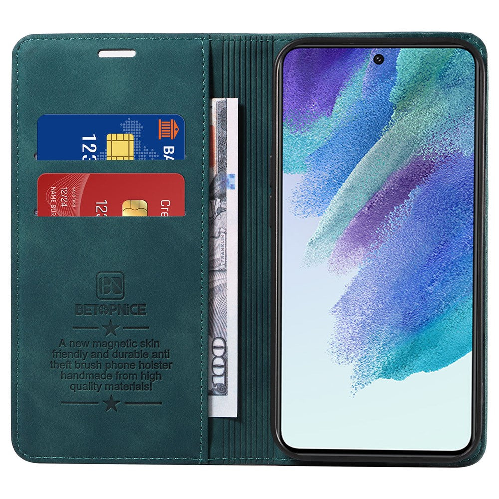 BETOPNICE 003 Anti-drop Phone Case for Samsung Galaxy S21+ 5G RFID Blocking Leather Wallet Stand Cover