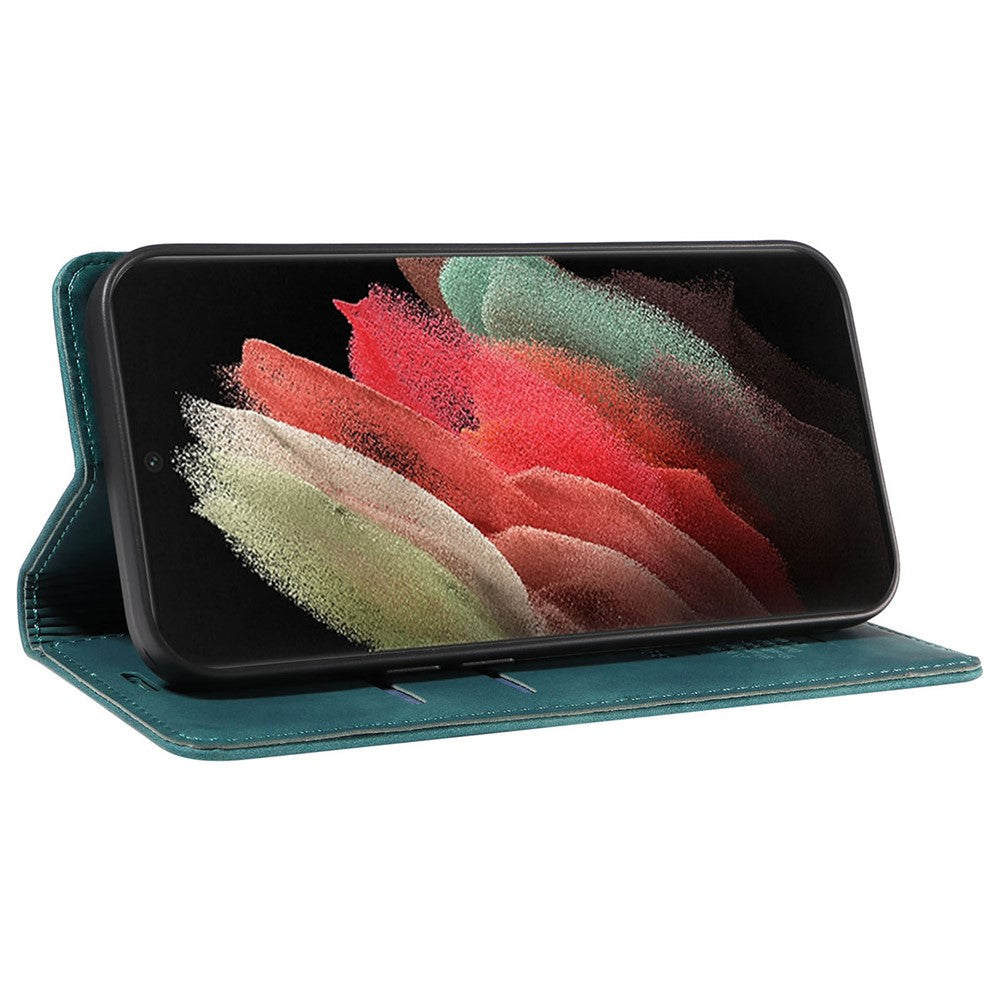 BETOPNICE 003 For Samsung Galaxy S21 Ultra 5G Leather Stand Phone Case RFID Blocking Wallet Cover