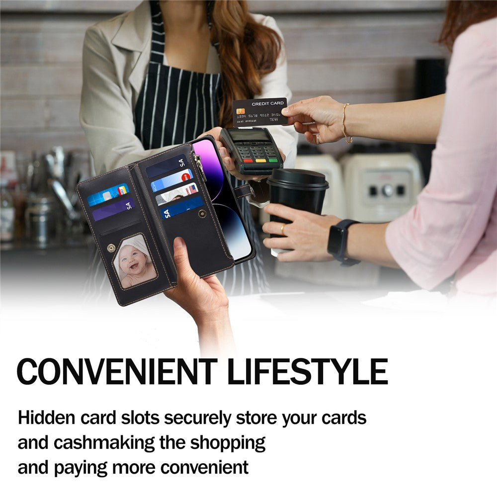 ESEBLE for Samsung Galaxy A25 5G (Global) (161mm) Wallet Stand Phone Case RFID Blocking Leather Cover