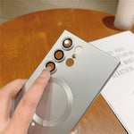 For Samsung Galaxy S23 Ultra Magnetic Case Rubberized TPU Phone Cover