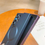 For Samsung Galaxy S23 Ultra Magnetic Case Rubberized TPU Phone Cover