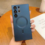 For Samsung Galaxy S23 Ultra Magnetic Case Rubberized TPU Phone Cover