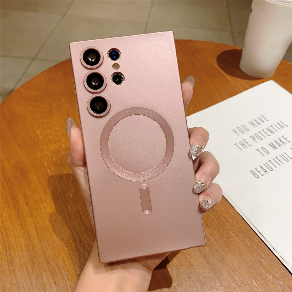 For Samsung Galaxy S23 Ultra Magnetic Case Rubberized TPU Phone Cover