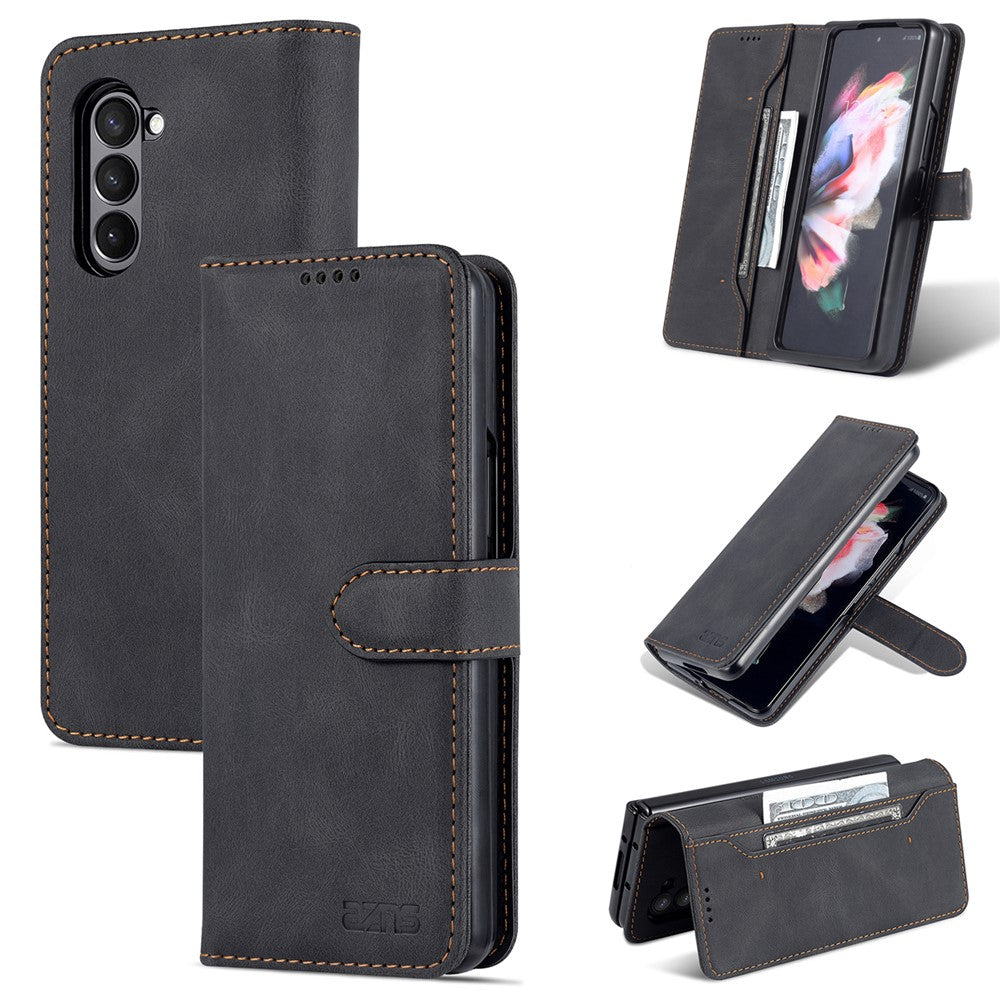 AZNS For Samsung Galaxy Z Fold5 5G PU Leather Wallet Phone Case Kickstand Shockproof Cover