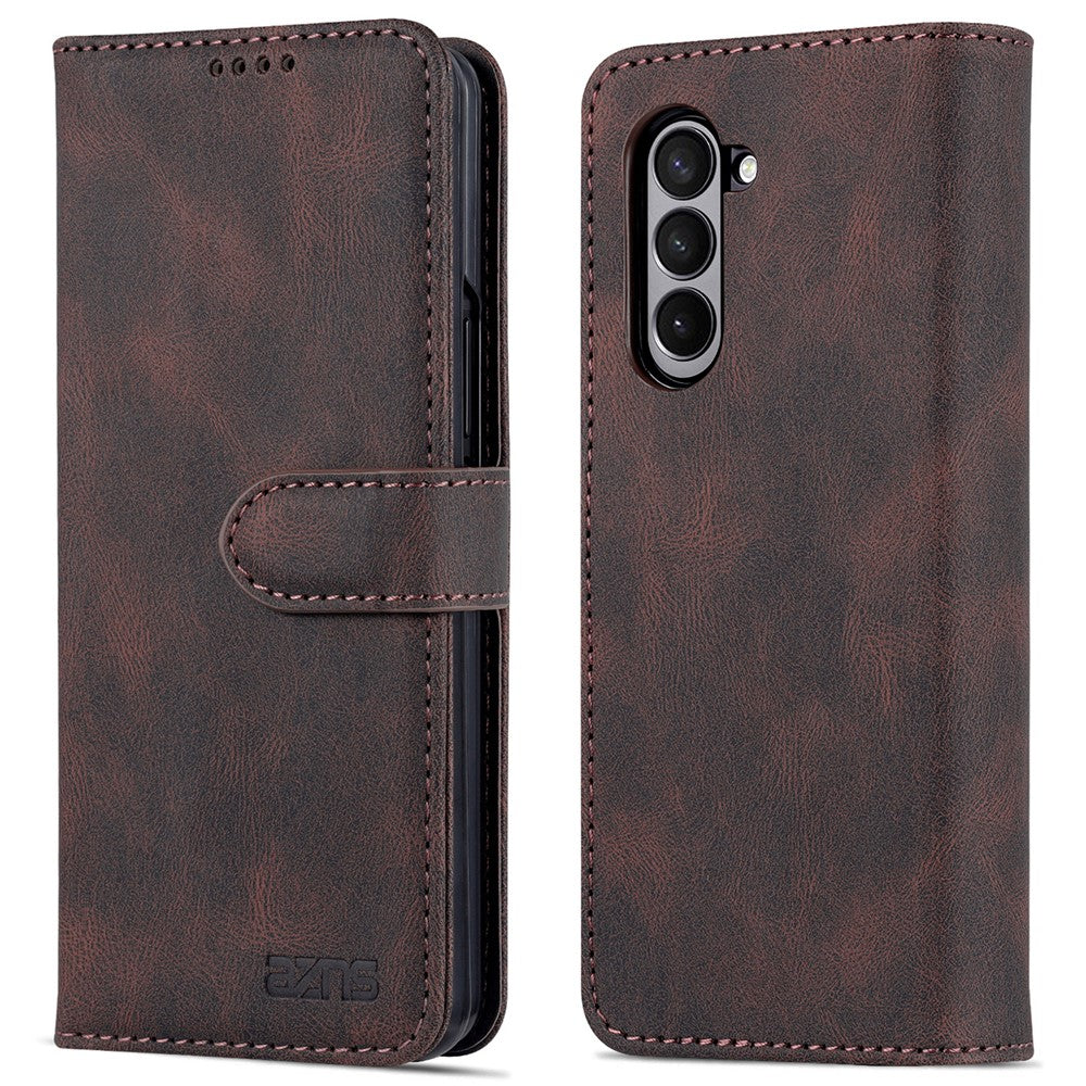 AZNS For Samsung Galaxy Z Fold5 5G PU Leather Wallet Phone Case Kickstand Shockproof Cover