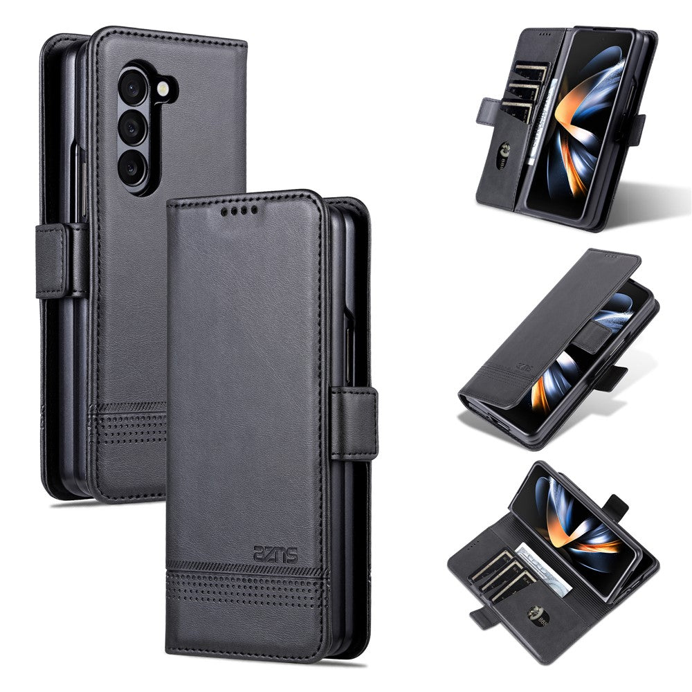 AZNS Til Samsung Galaxy Z Fold5 5G PU Læder Pung Flip Folio Stand Telefon Cover