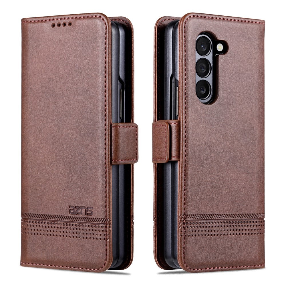 AZNS Til Samsung Galaxy Z Fold5 5G PU Læder Pung Flip Folio Stand Telefon Cover
