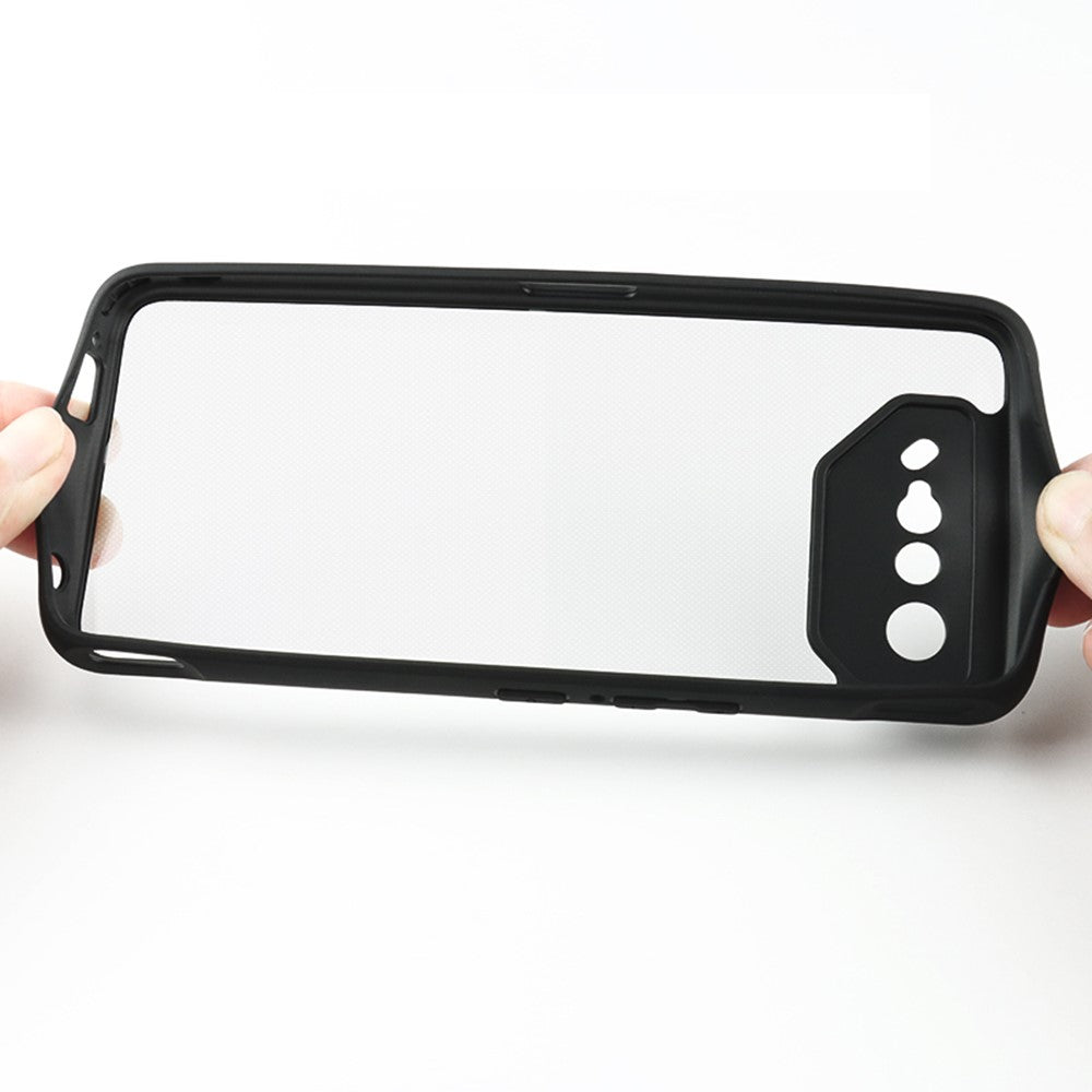 For Asus ROG Phone 7 5G Mobile Phone Cover Transparent Anti-Dust Flexible TPU + Hard PC Phone Case