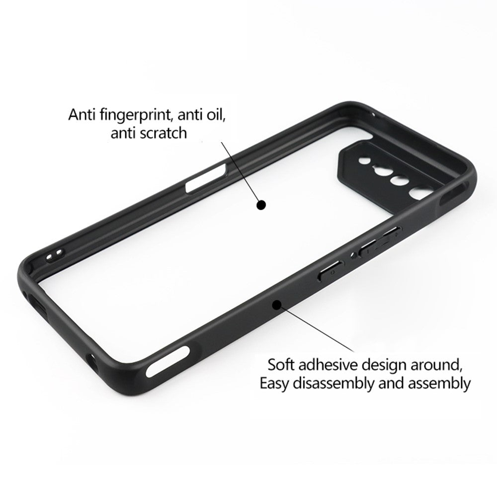 For Asus ROG Phone 7 5G Mobile Phone Cover Transparent Anti-Dust Flexible TPU + Hard PC Phone Case