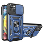 Til iPhone 15 Plus Anti-Fingeraftryk Telefoncover PC+TPU Kickstand Cover med Beskyttelse af Baglinse