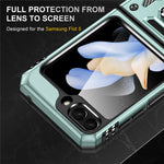 Samsung Galaxy Z Flip5 5G Armor Series PC + TPU Fallskyddande mobilskal Metallstativ
