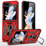 Samsung Galaxy Z Flip5 5G Armor Series PC + TPU Fallskyddande mobilskal Metallstativ