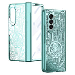 Mechanical Legend Series For Samsung Galaxy Z Fold5 5G Electroplating Phone Case All-Inclusive PC Cover with Tempered Glass Film