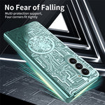 Mechanical Legend Series For Samsung Galaxy Z Fold5 5G Electroplating Phone Case All-Inclusive PC Cover with Tempered Glass Film