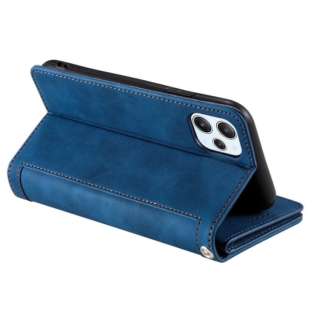 For Xiaomi Redmi 12 4G Zipper Pocket PU Leather Phone Case 9 Card Slots Drop-proof Cover