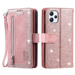 For Xiaomi Redmi 12 4G Zipper Pocket PU Leather Phone Case 9 Card Slots Drop-proof Cover