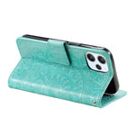 Stand Cover for Xiaomi Redmi 12 4G PU Leather Mandala Flower Imprint Wallet Phone Case with Strap