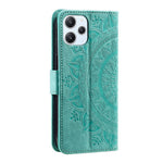 Stand Cover for Xiaomi Redmi 12 4G PU Leather Mandala Flower Imprint Wallet Phone Case with Strap