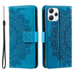 Stand Cover for Xiaomi Redmi 12 4G PU Leather Mandala Flower Imprint Wallet Phone Case with Strap
